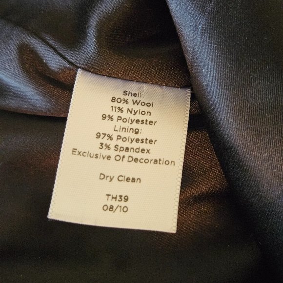 Talbots Black Shimmer Tweed Jacket Like New 3/4 Sleeve w/Ribbon Fringe Trim 10P - Picture 4 of 8